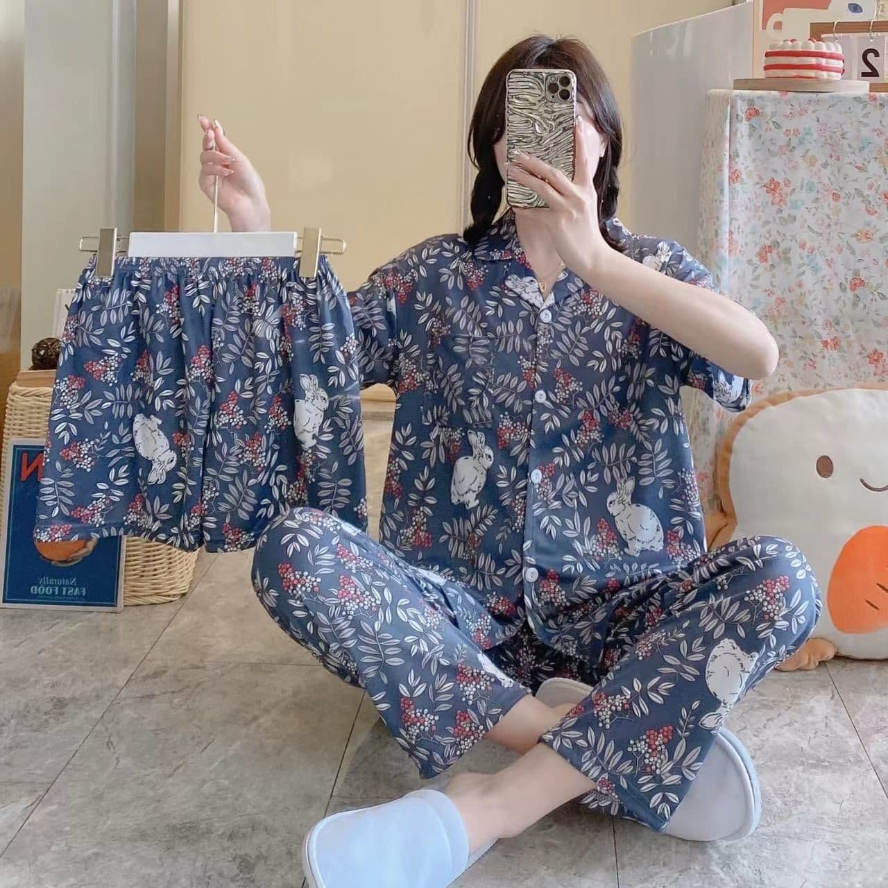 New 100% Viscose Long-Sleeved Trousers Ladies Pajamas 2622