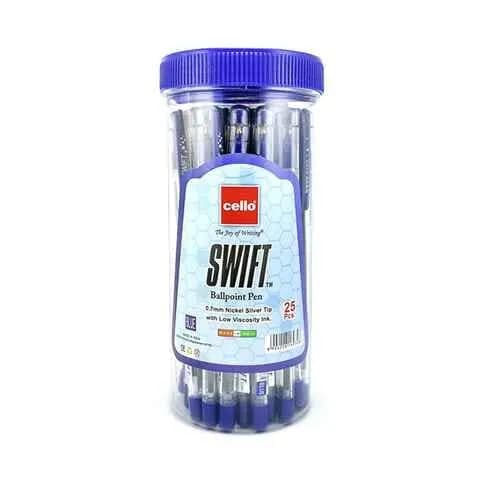 Cello Swift Ballpen Jar 0.7Mm 25 Pcs Pack Blue