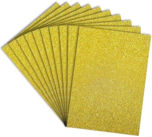 Glitter Eva Foam A3 W Glue #16 Yellow Packet Of 10Pcs