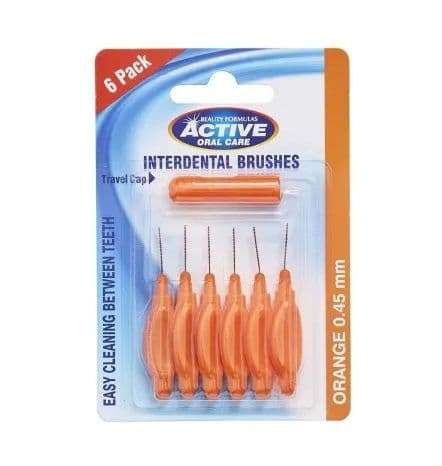 Active Interdental Brushes Orange 0.45Mm 6Pcs No.12786