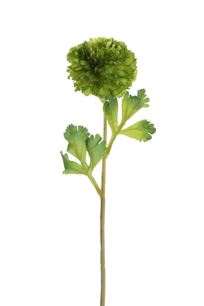 Ranunculus Raffle Single Artificial Flower (Apple Green, 44 Cms)