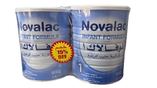 Novalac N1 Infant Formula Milk 0-6m 2X800Gm (Offer)