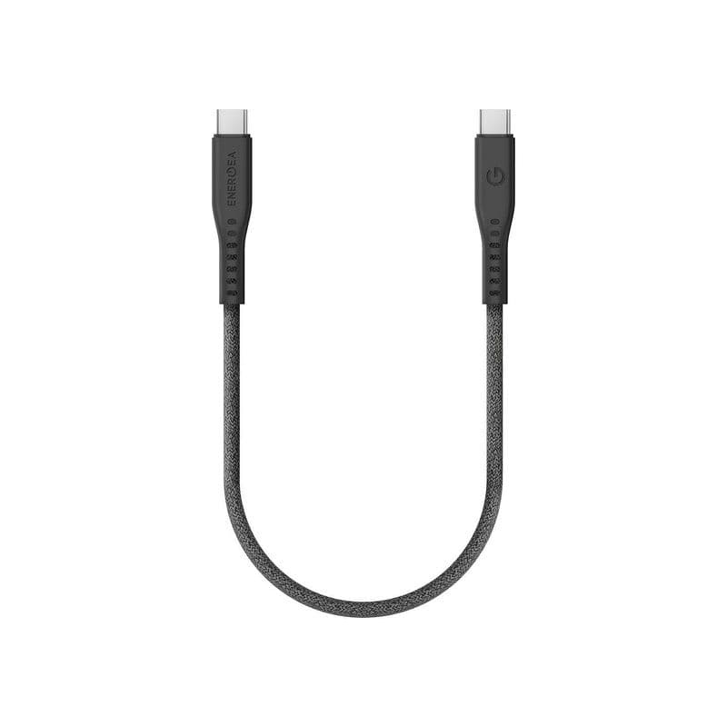 Energea Flow Usb 3.2 Gen 2 C-C Cable 10Gbps, 240W With Velcro Cable Tie 30Cm - Black