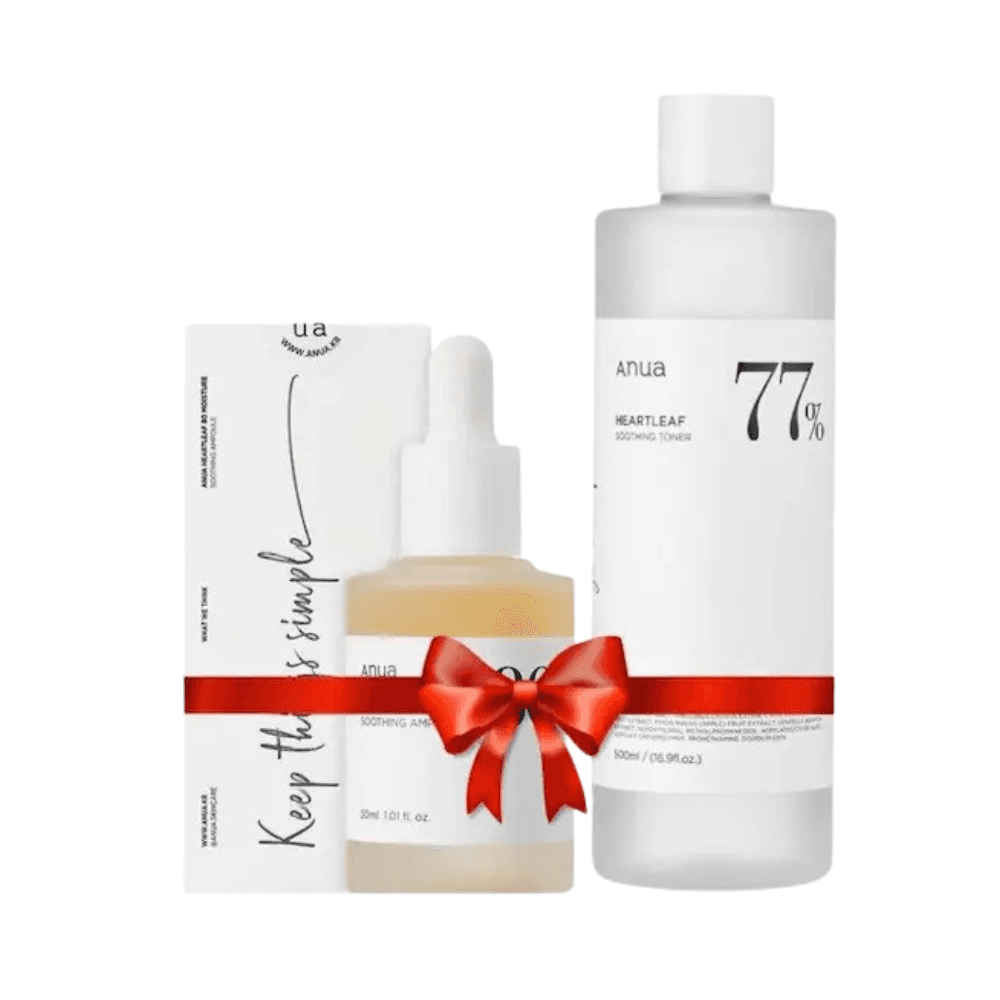 Anua Heartleaf 80% Moisture Soothing Ampoule & Heartleaf 77% Soothing Toner Bundle Set 2Pcs 200 + 30Ml