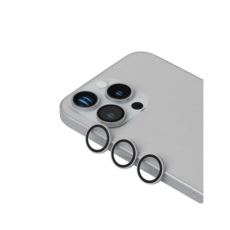 Levelo Trio Lens Protector With 99% Transparency -Iphone 16 Pro/ Pro Max-White Titanium