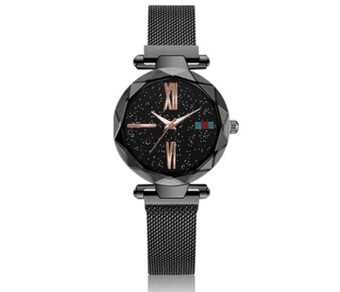 Flli Star Sky Magnetic Mesh Strap Watch - Black