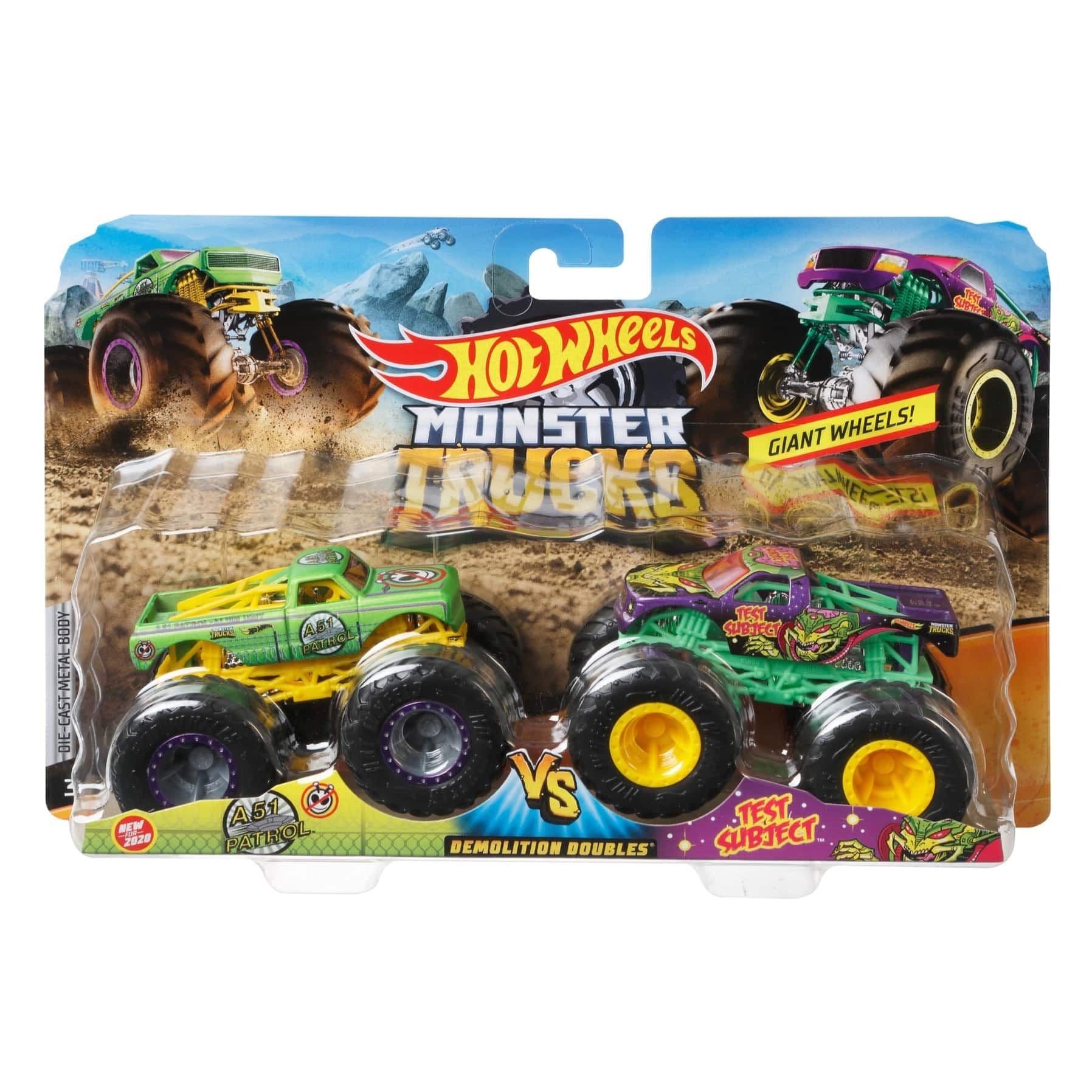 Hot Wheels Monster Trucks Demo Doubles (1:64, 2 Pack, Styles May Vary)