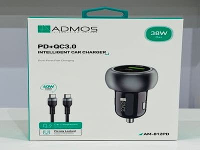 Admos Car Charger 2 Port With C Type Cable