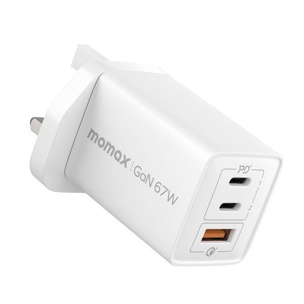 Momax Oneplug 67W 3 Port Gan Wall Charger White