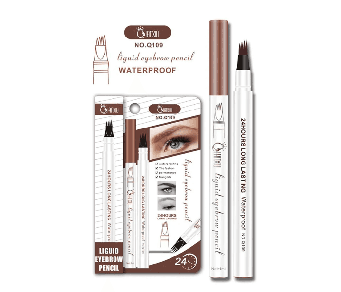 Pack of 3 Colours QIANXIU Waterproof Eyebrow Pen Pencil - Brown, Dark Grey, Chest Nut