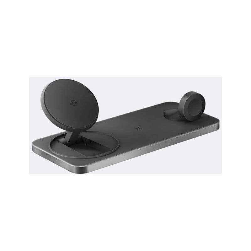 Bazic Gomag Station, 3In1 Magnetic Fast Wireless Charger With Built-In Apple Watch Charger - Black