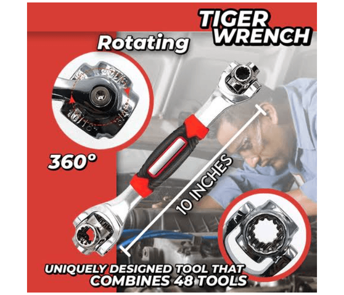 Universal 48 In 1 Multifunction Wrench Tool with 360 Degree Rotating Head\