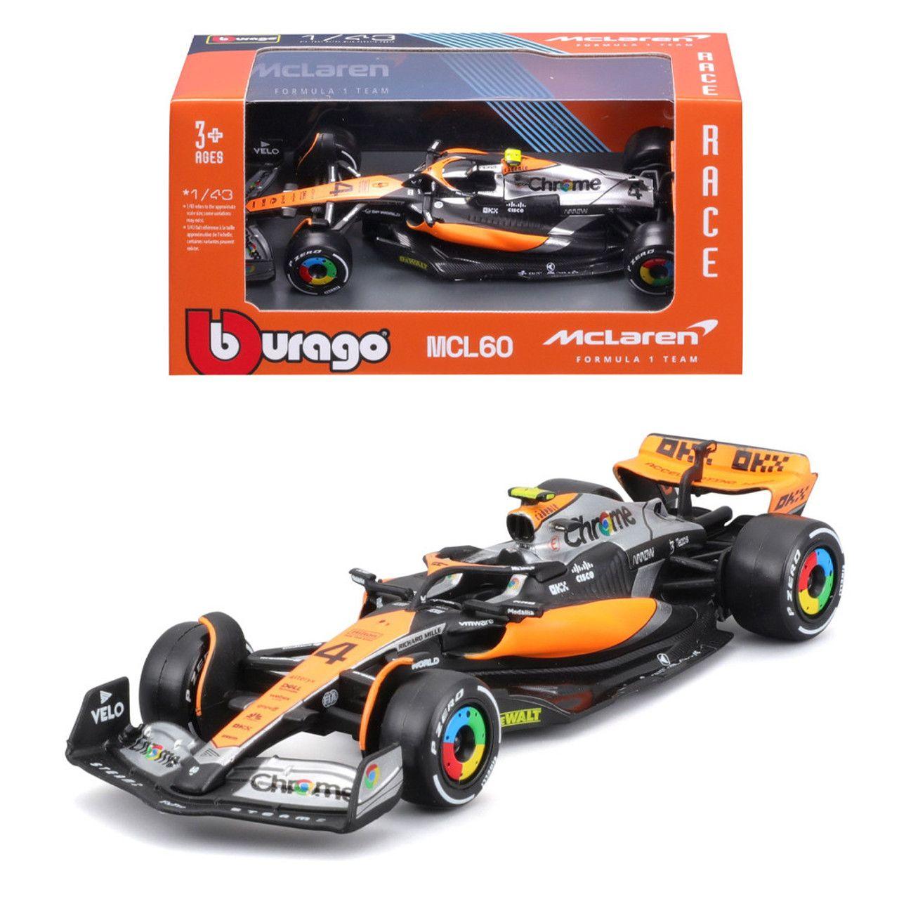 Bburago Formula 1 British Grand Prix 2023 Mclaren Mcl60 #4 Lando Norris Die-Cast Car (1:43, Orange/Black)