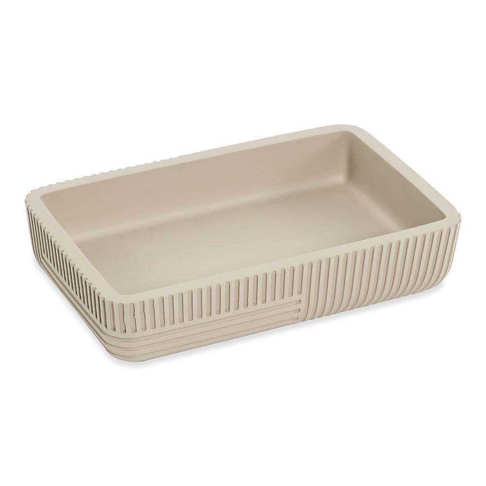 Kayla Soap Dish, Beige- 14X9 Cm