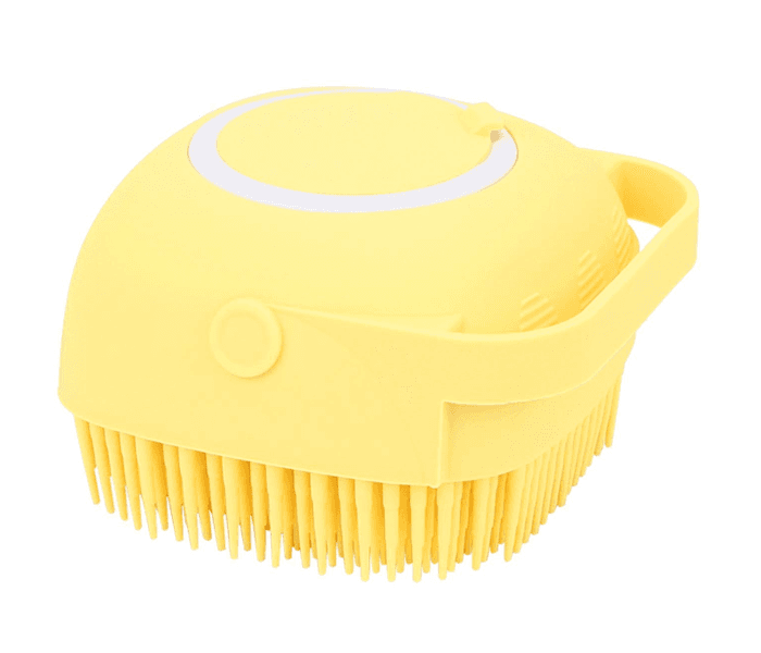 Silicon Bath Brush with Shampoo Dispenser- Yellow