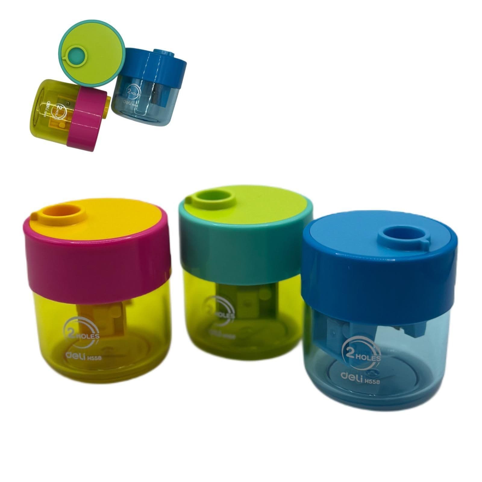 Deli 2-Hole Pencil Sharpener (1 Piece Random Color)