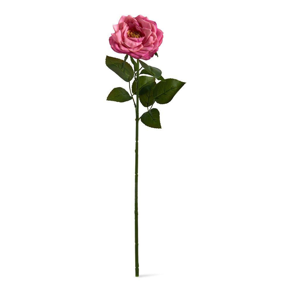 Real Touch Single Rose Flower Stem, Pink - 59 Cm