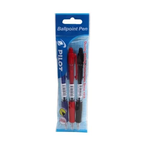 Pilot Supergrip Rtractable Pen 3Pcs