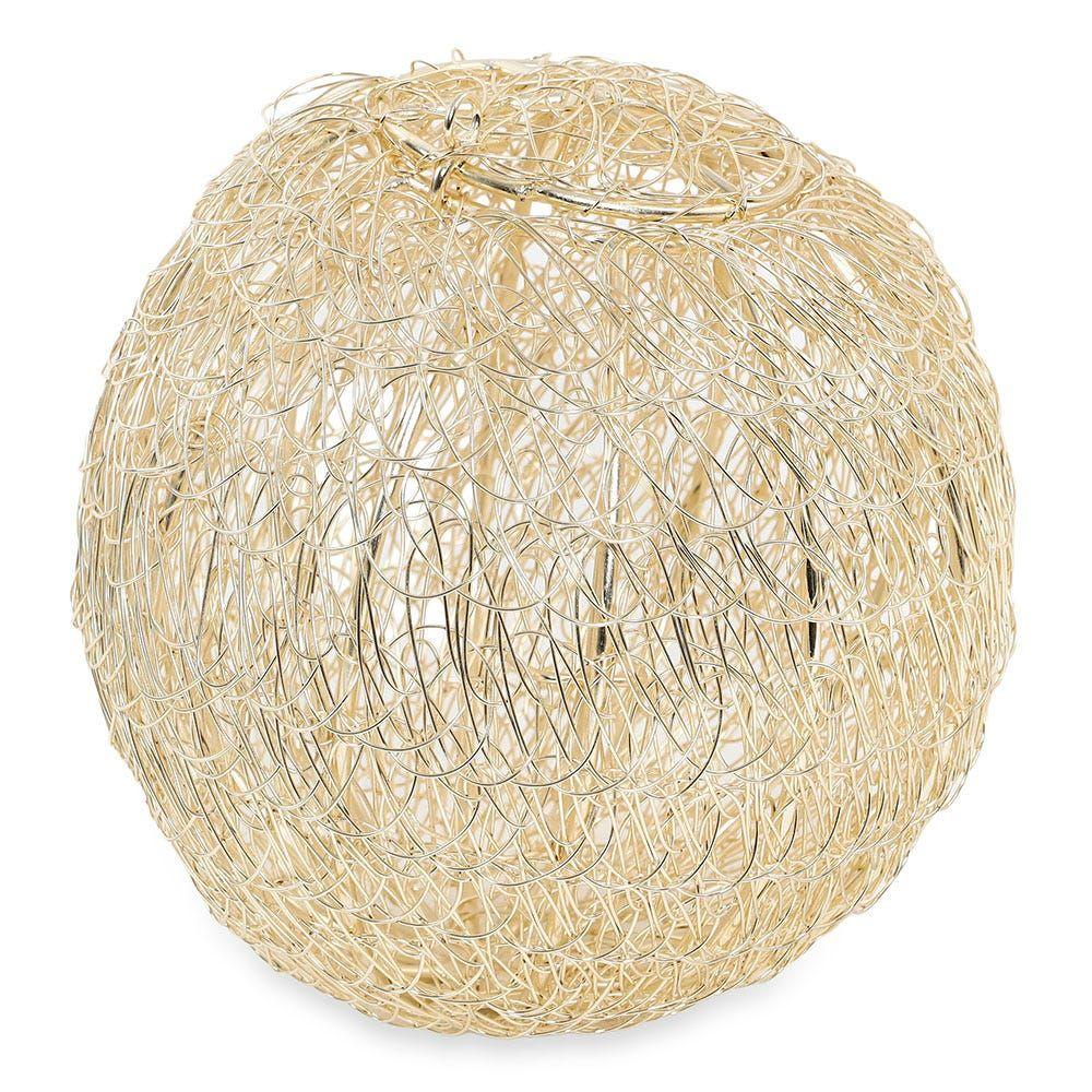 Fiesta Decorative Ball With Led, Gold - 12 Cm