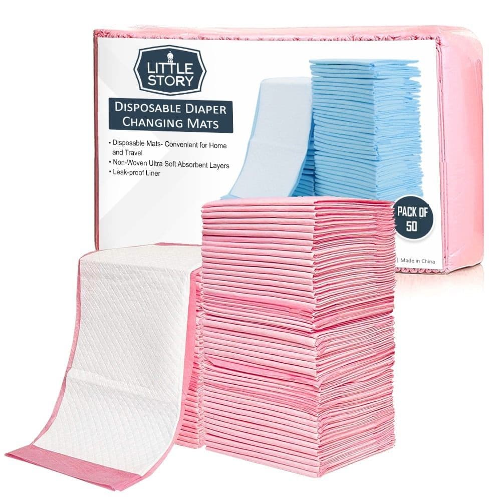 Little Story Disposable Diaper Changing Mats - Pack Of 50Pcs (Pink)