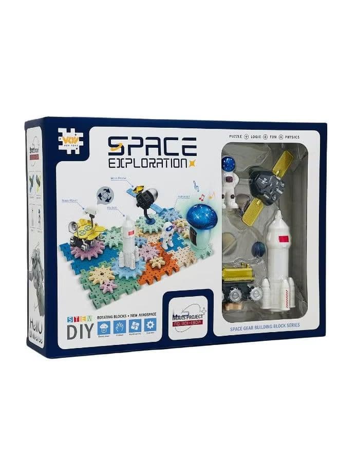 Space Exploration Stem Diy Rotating And Gear Building Blocks No.16531