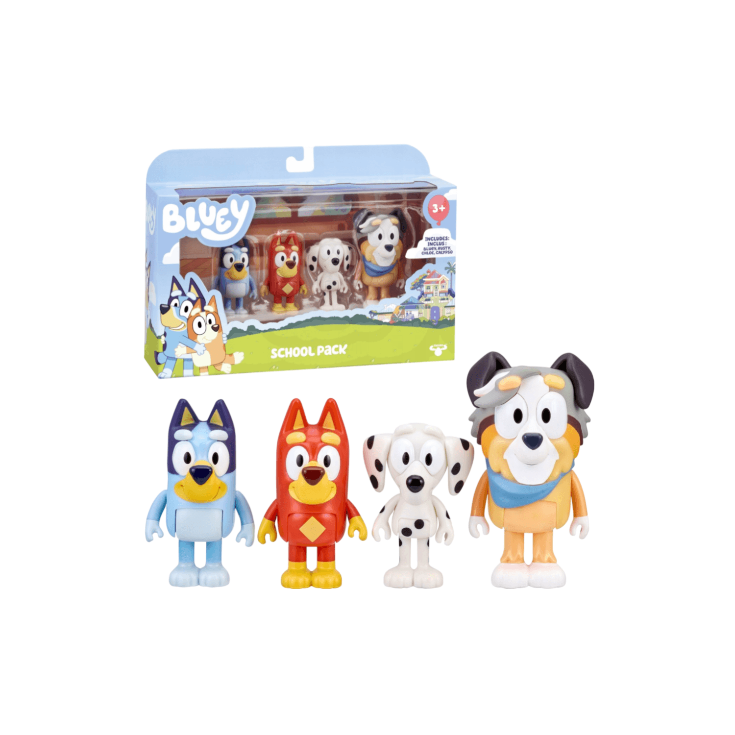 Bluey & Friends Figure 4-Pack - School Pack