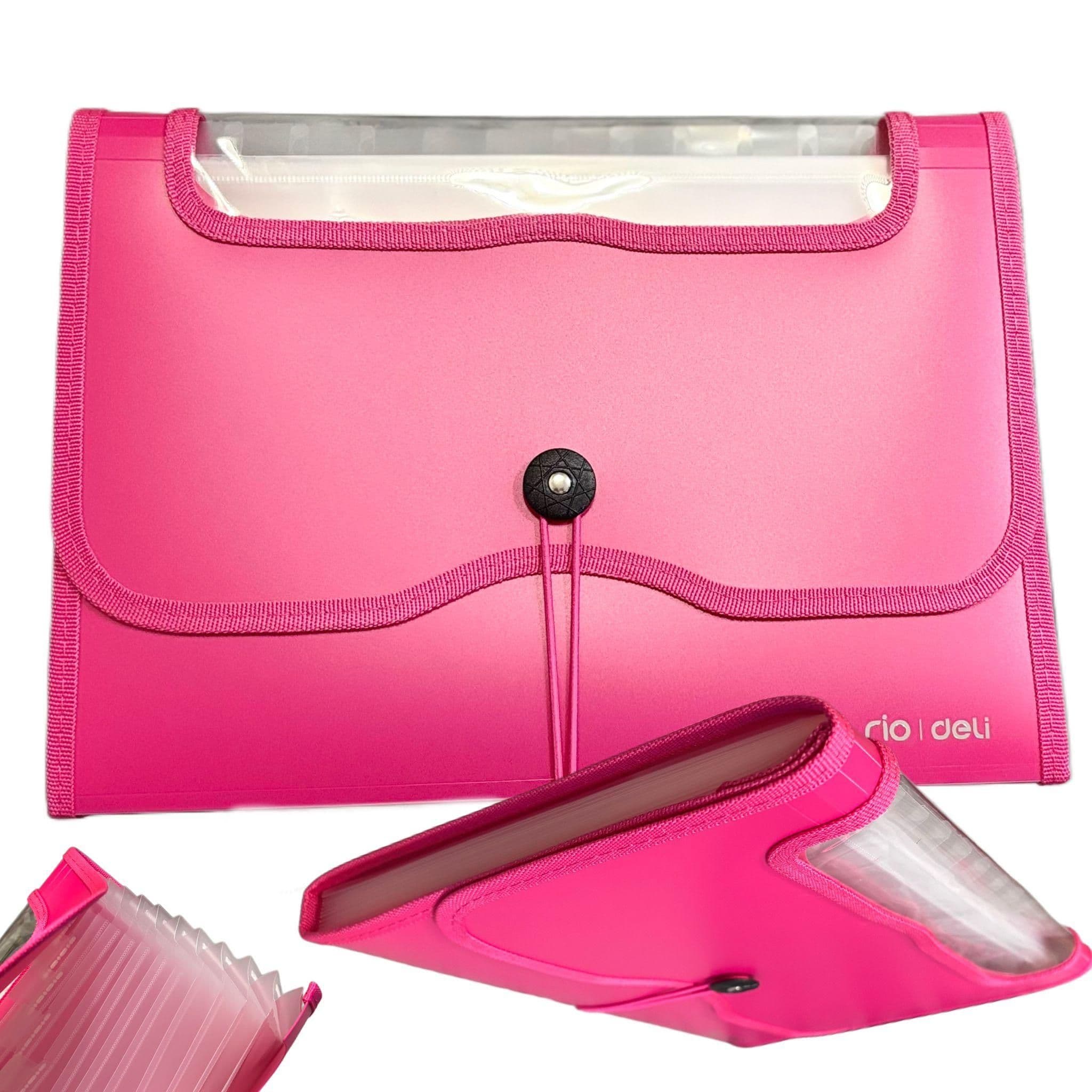 Deli Expanding Folder 7 Pockets Pink F16