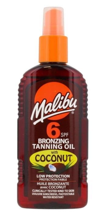 Malibu SPF6 Bronzing Tanning Oil With Coconut Low Protrction 200ml