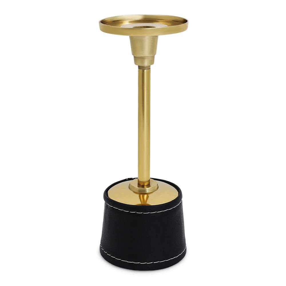 Owen Candle Holder, Gold & Black - 9X25 Cm