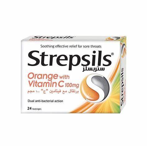 Strepsils Orange With Vitamin C Lozenges 24'S 00Gi