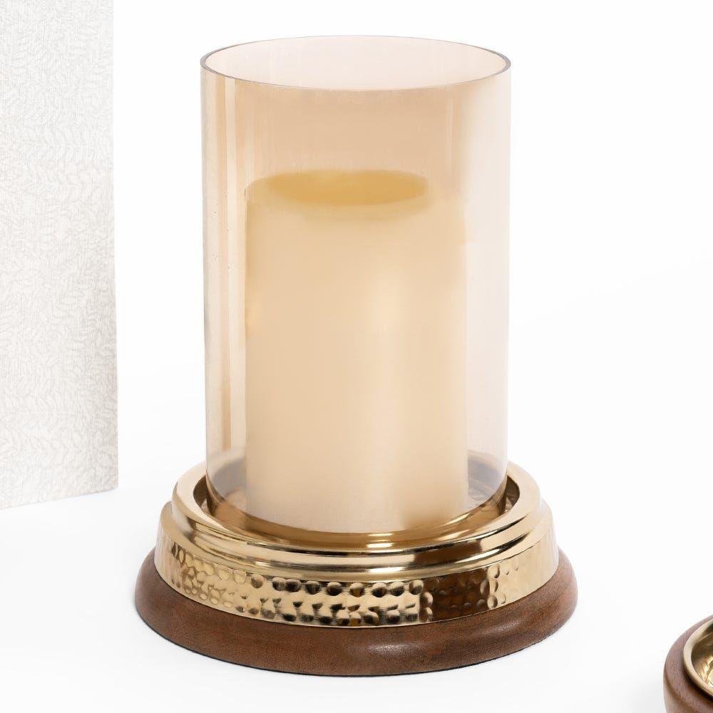 Mado Candle Holder, Brown & Gold - 19X25Cm