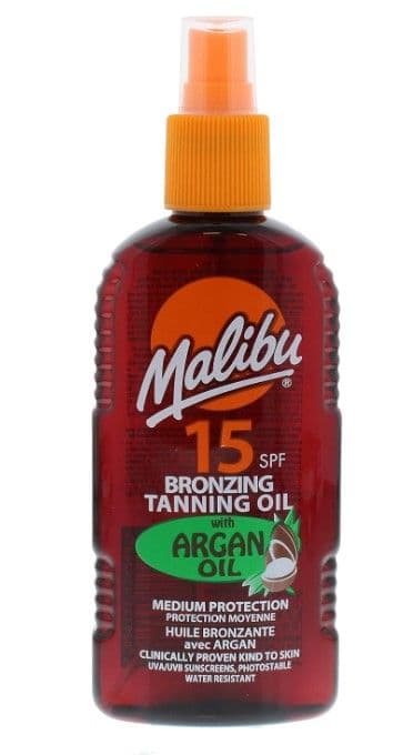 Malibu SPF15 Bronzing Tanning Oil With Argan Oil Medium Protection 200ml