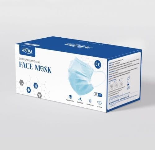 Ayida Face Mask 3Ply 50S Blue