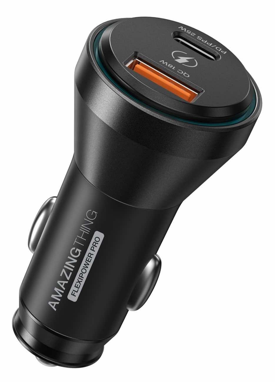 Amazingthing Flexipower Pro Car Charger / Provides Type-C & Usb Ports / 43W Power