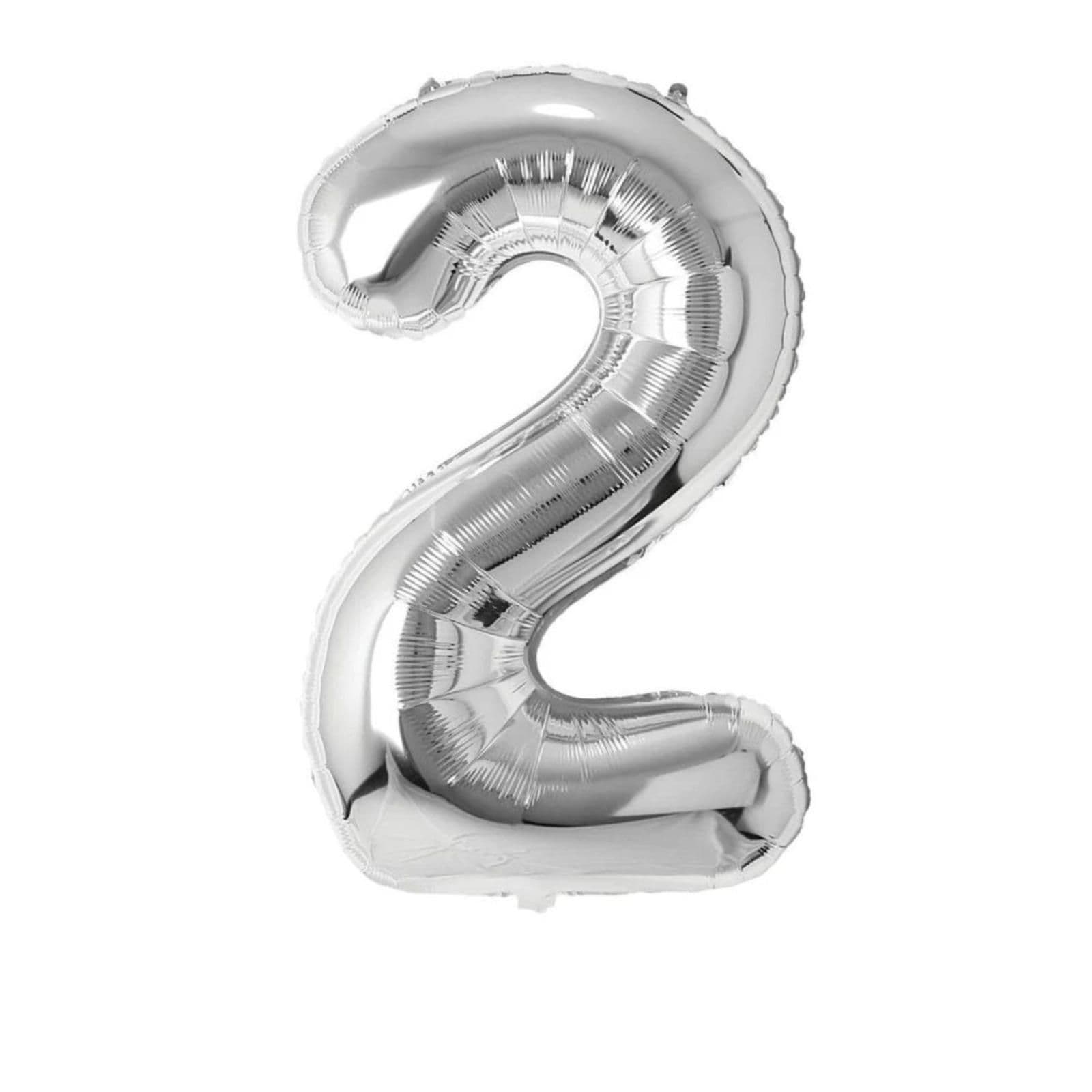 Number 2 Balloon Silver