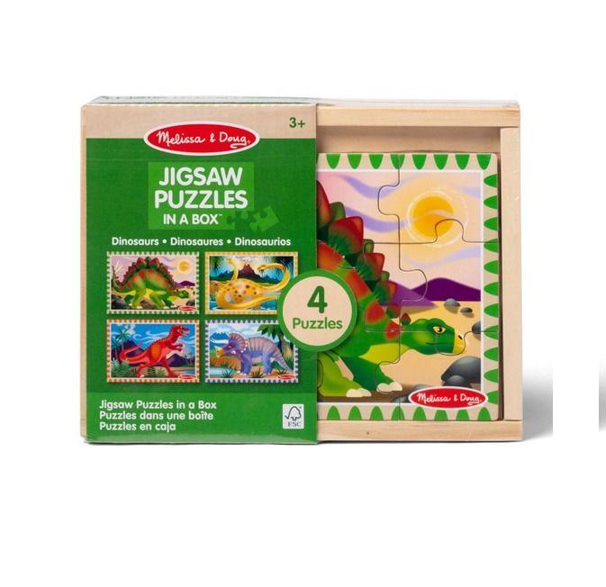 Melissa & Doug Dinosaur Jigsaw Puzzles In A Box - 12 Pieces