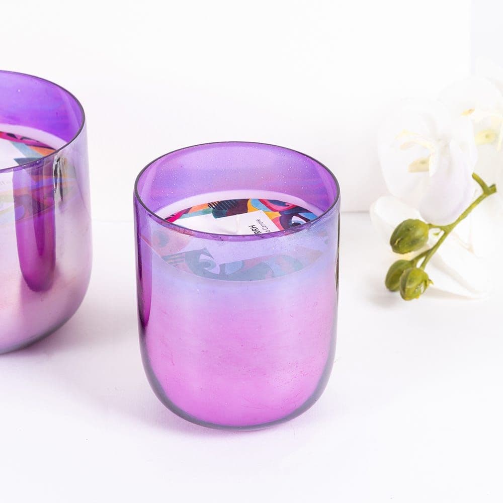 Kujo Myrrh Glass Candle, Purple - 30 Hrs