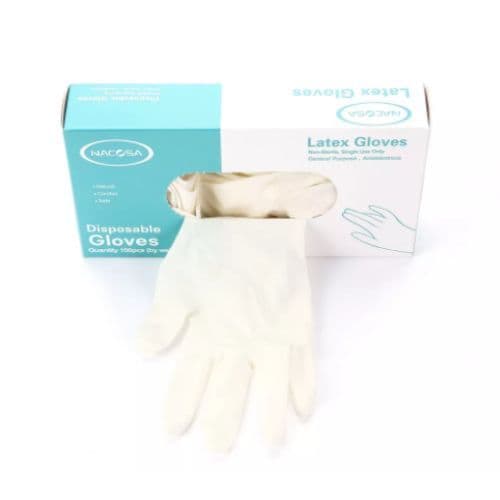 Nacosa Latex Powder Free  Size Large Gloves  100 PC