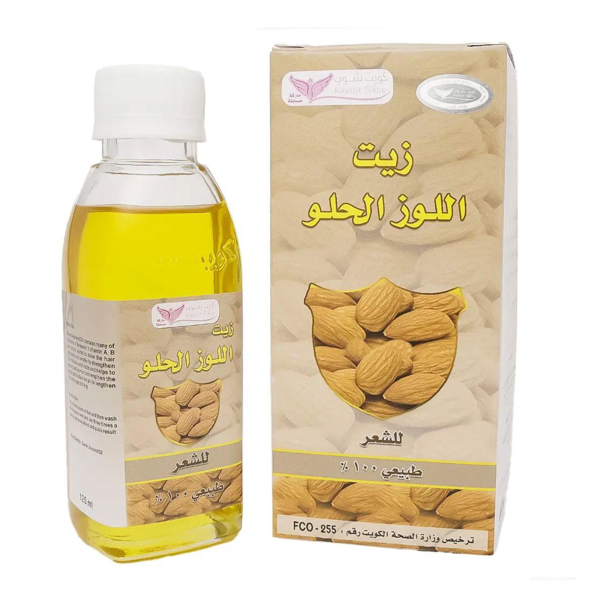 Kuwait Shop Sweet Almond 100 % Natural Oil For Body And Hair 125Ml