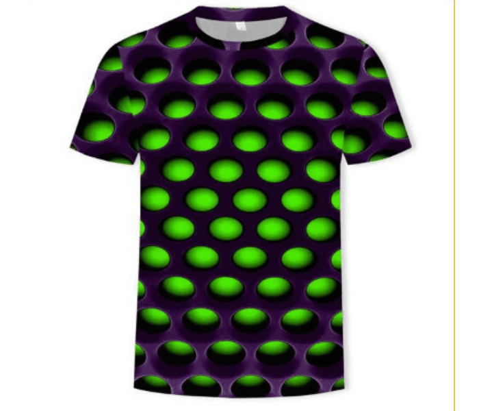 FN-3D Printed Blank Spot Small Round Neck T-Shirt for Men - Blue and Black