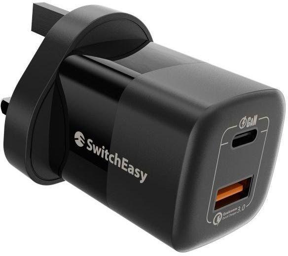 Switcheasy Power Buddy 40W Gan Fast Charging Wall Charger, 2Port Usb-C X 1, Usb-A X 1, Uk