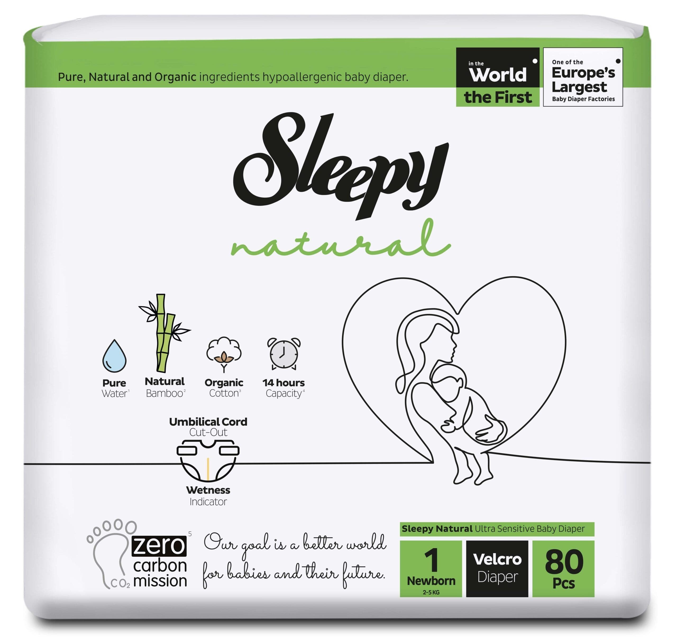 Sleepy Natural Diapers No. 1 80'S (63742)