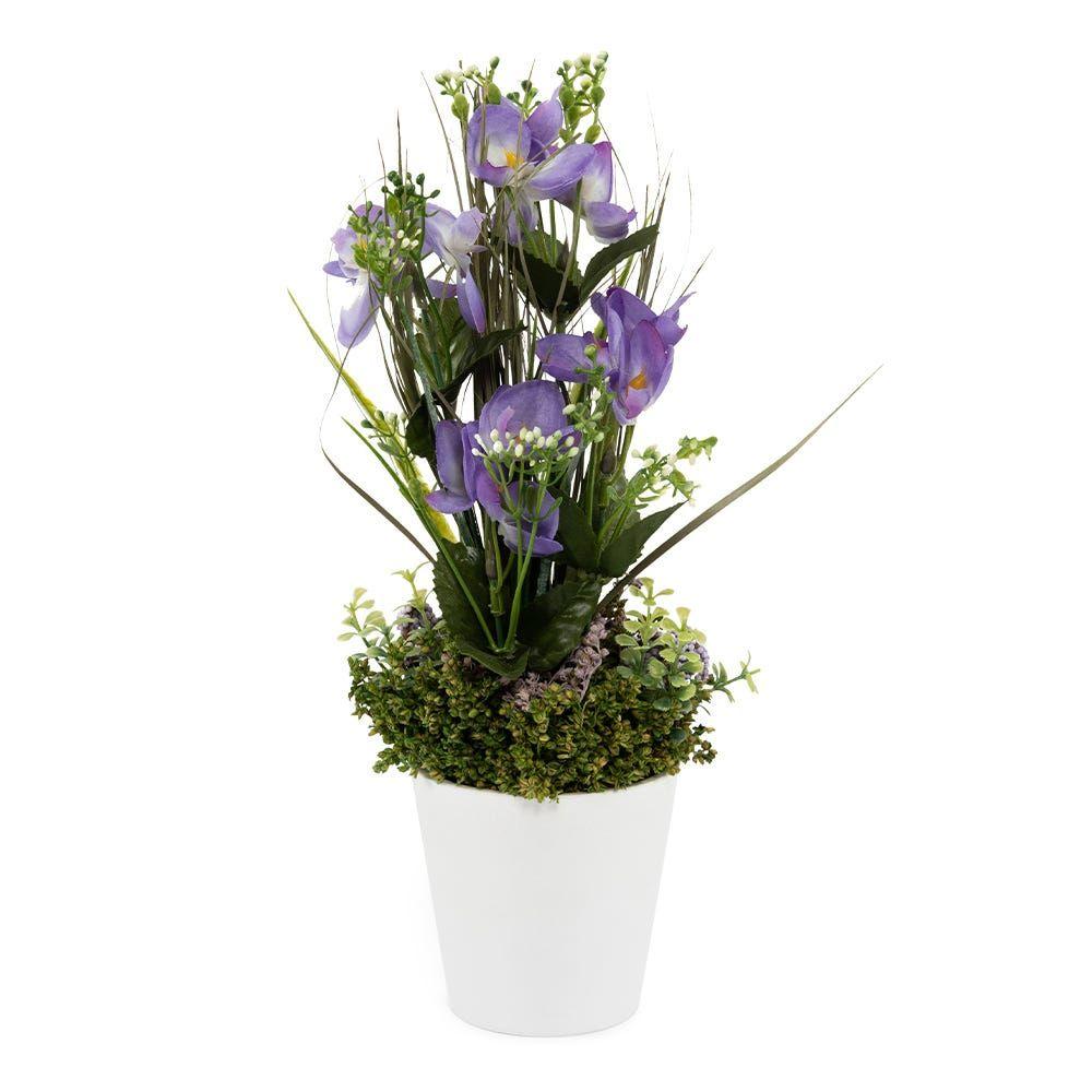 Dancing Orchid Garden Flowers With Pot, Lavender - 13X13X33 Cm