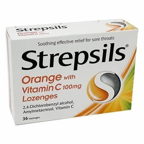 Strepsils Orange With Vit. C 100Mg 36'S Lozenges