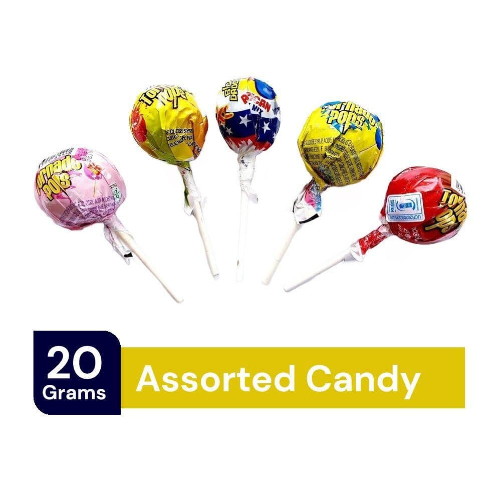 Zed Candy Asstd Tornado Pops Jawbreaker 20 G