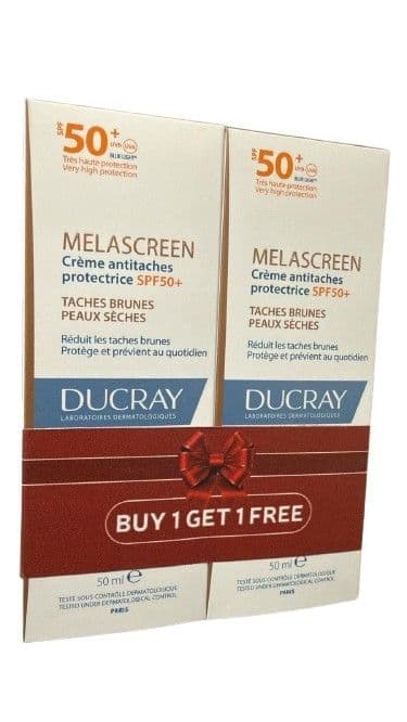 Ducray Melascreen SPF50+ Blue Light Sunscreen Cream 2X50ml (1+1 Offer)