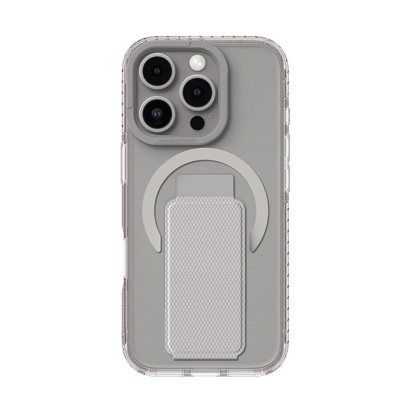 Amazingthing Titan Pro + Magsafe With Holder Case- Iphone 16 Pro- Grey