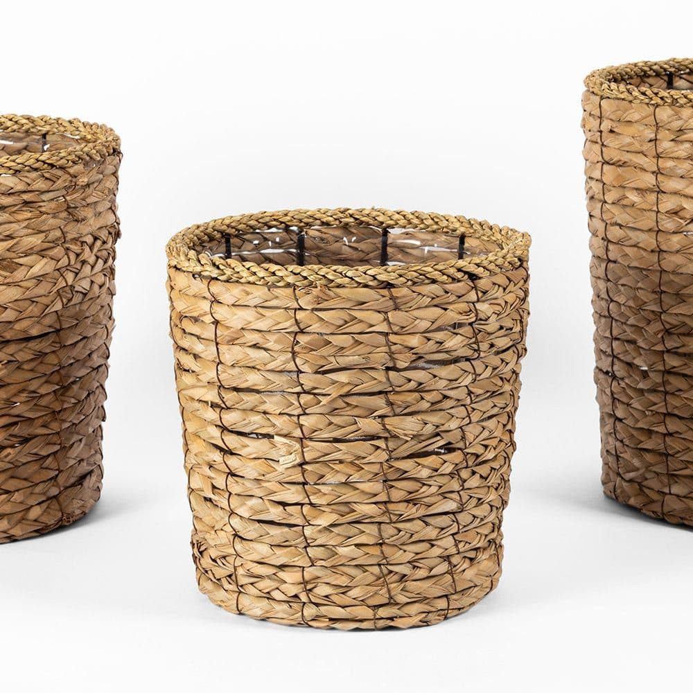 Round Grass Hand Woven Planter, Natural - 28.5X28.5 Cm