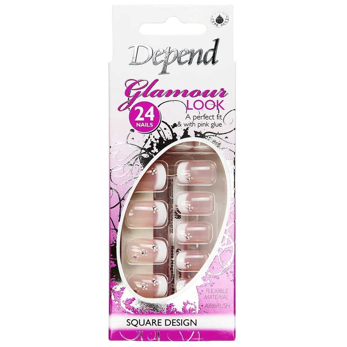 Depend Glamour Look Square Artificial Nail Artificial Nail  24 PC