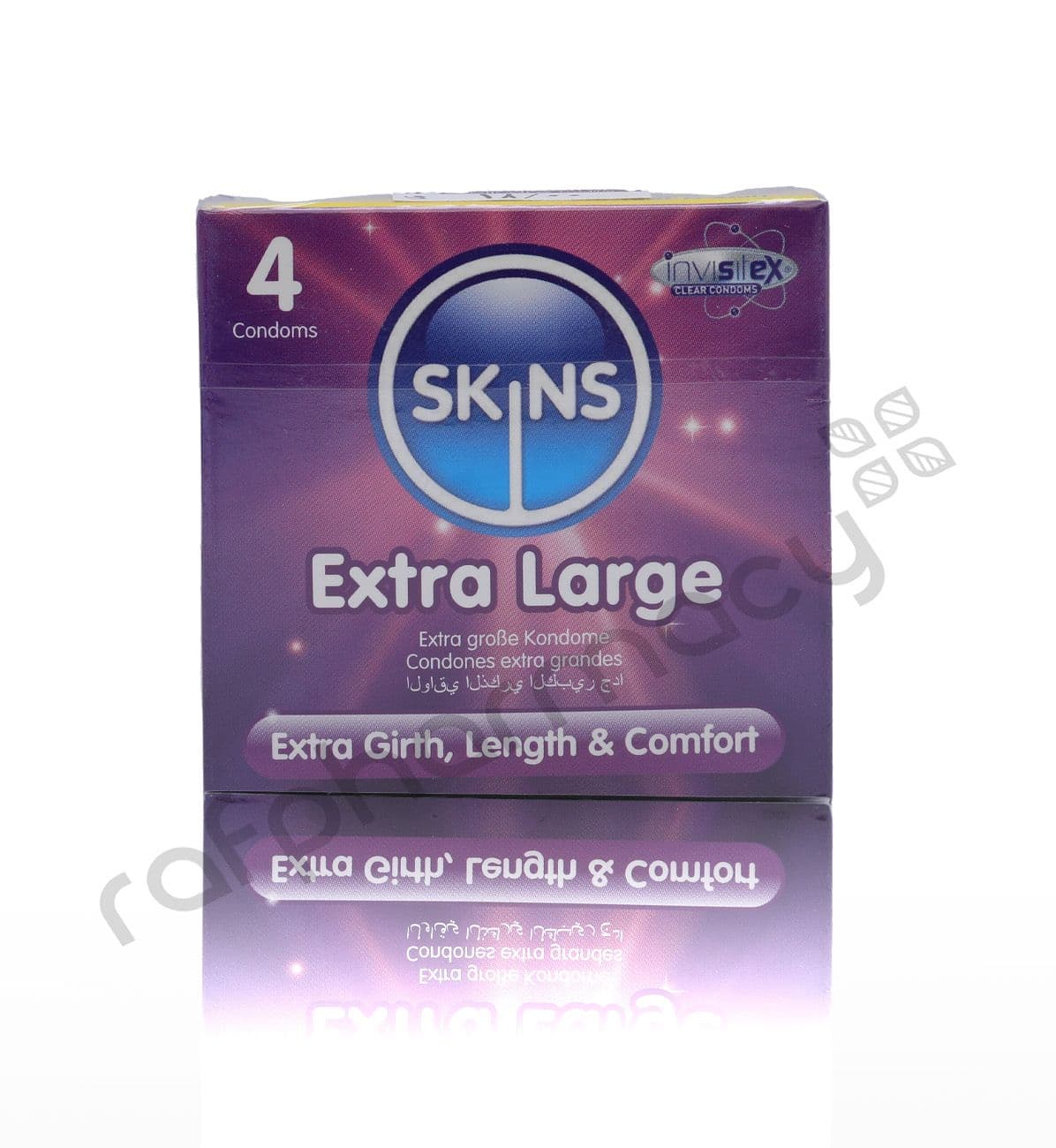 Skins Extra Large Lubricated Condoms 4'S #16435